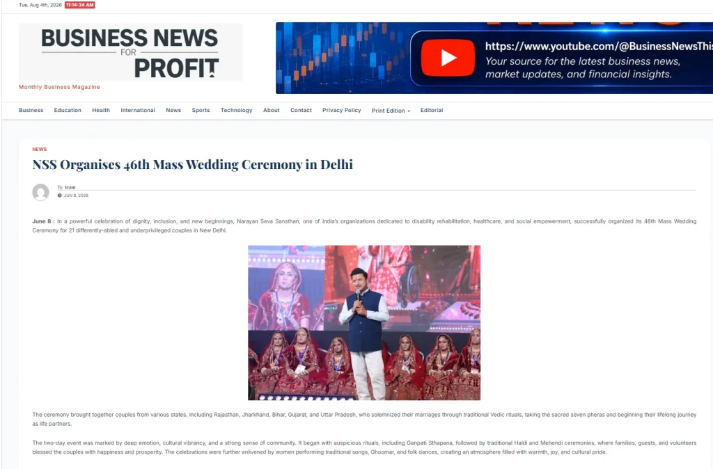 Mass marriage ceremony for differently-abled couples